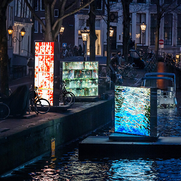 Lichtkunst tijdnes het Amsterdam Light Festival
